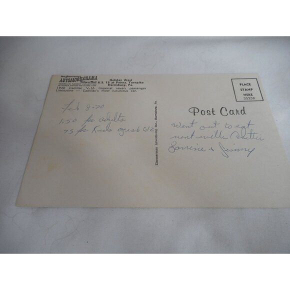 Vintage 1960s Postcard 1930 Cadillac Limousine Antique Car Museum Harrisburg PA - Picture 2 of 3